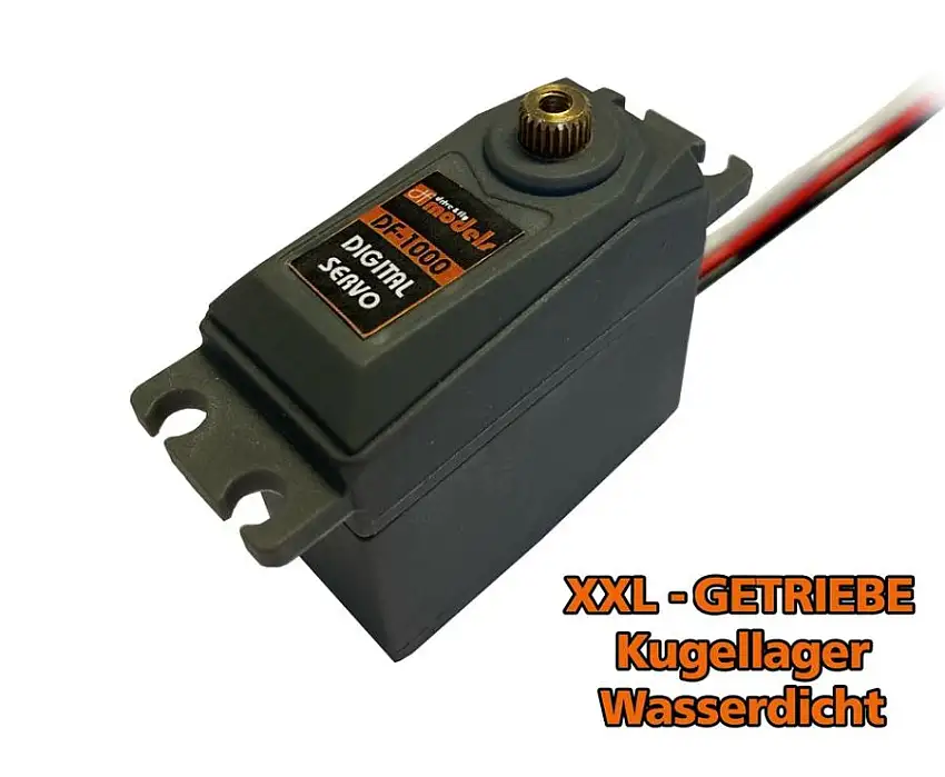 Servo DF-1000D - 10KG Metallgetriebe, Kugellager, XXL Getriebe, wassergedichtet