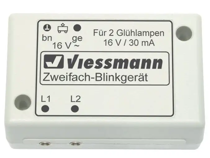 Zweifach-Blinkgerät mit zwei blauen Glühlampen