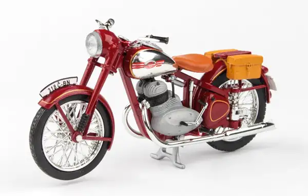 Abrex Jawa 350 Pérák (1950) mit Taschen, weinrot, #118M-008-1