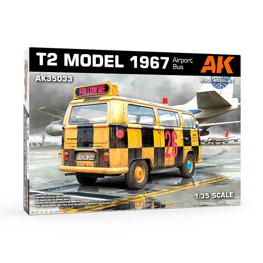AK Interactive S.L. Volkswagen T2a Fensterbus 1967 / "Follow Me" Airport Bus, #AK35033