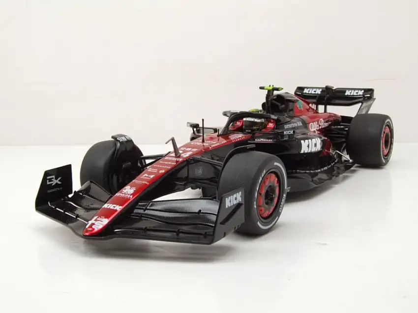 Alfa Romeo C43 Formel 1 #24 Australien GP 2023 schwarz rot Guanyu Modellauto 1:18 Solido
