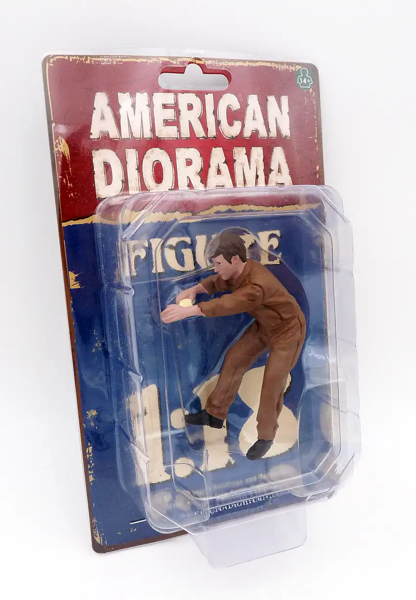 American Diorama "Brian" Mechaniker mit Lappen 60s Race Day Figur 1:18, #AD-76287