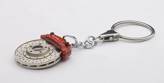 Autoart Schlüsselanhänger "Bremsscheibe", 4-Kolben-Sattel / rot, #40081