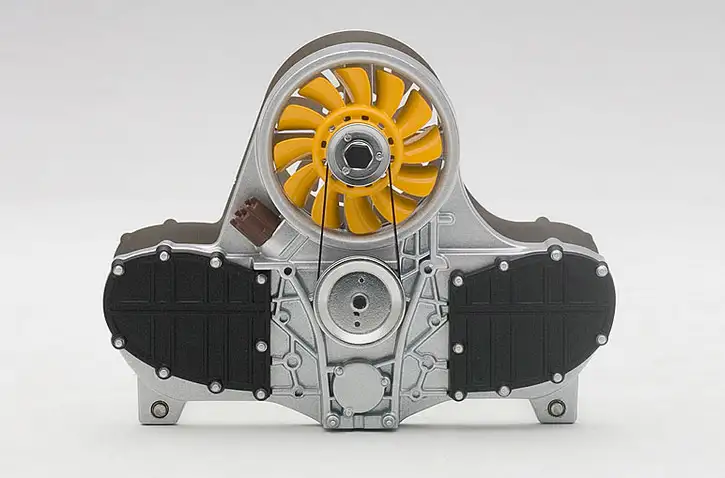 Autoart Porsche 911 Boxermotor Briefhalter, gelbes Lüfterrad, #45576