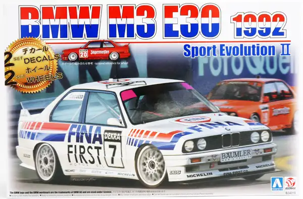 Beemax Aoshima BMW M3 E30 2,5 Liter Sportevolution DTM 1992 Simtek/Fina / Linder/Jägermeister, #106303