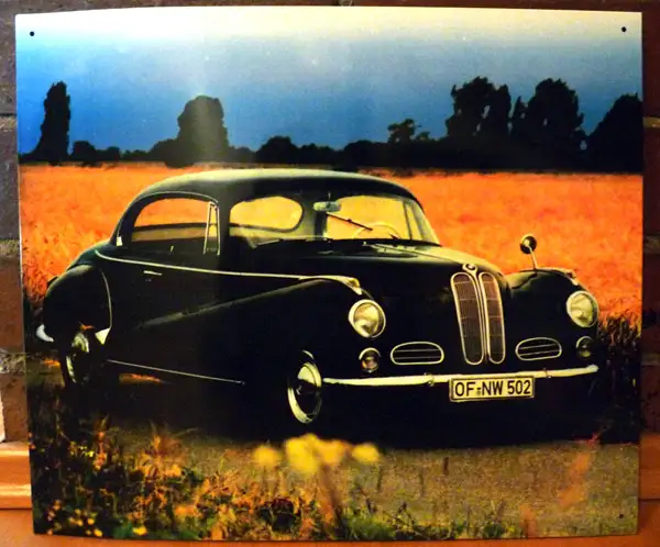 Blechschild BMW 502 Coupe Autenrieth Darmstadt