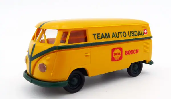 Brekina VW T1b Kasten Renntransporter "Team Auto Usdau" Shell & Bosch, #32696
