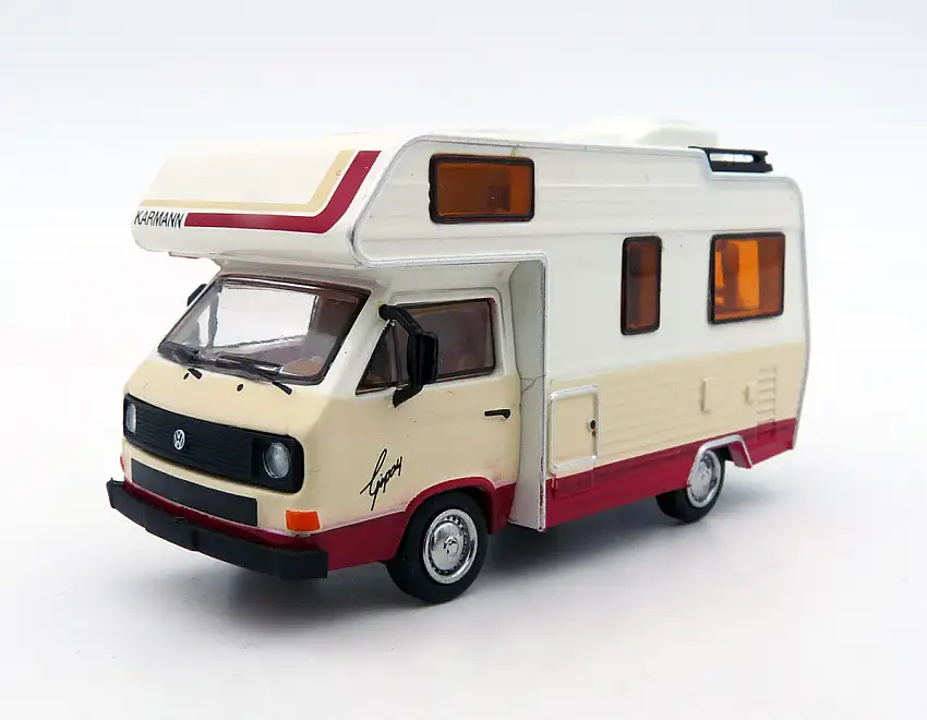 Brekina Volkswagen VW T3 Camper Karmann "Gipsy" weiß / hellelfenbein / weinrot, #33975