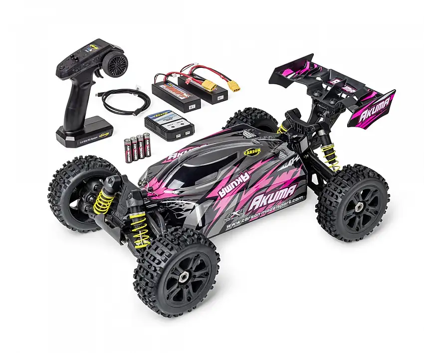 Carson Model Sport 1:8 4wd Akuma Buggy 4S 2.4 GHz 100 % RTR grey / pink edition #500409083