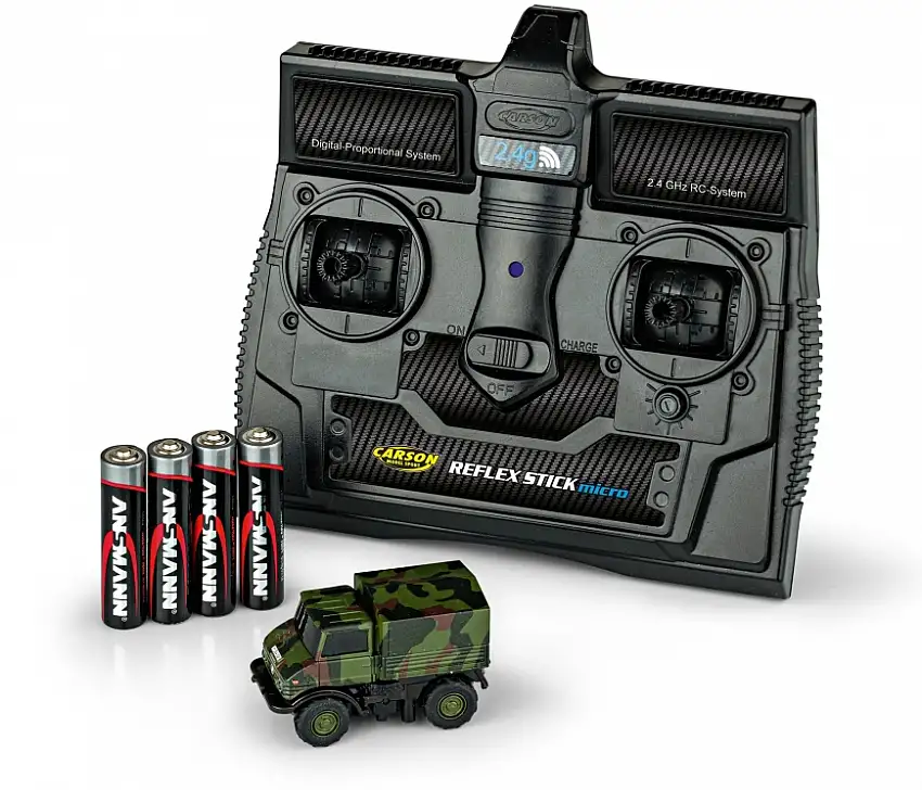 Carson 1:87 Mercedes-Benz Unimog U406 Bundeswehr BW flecktarn 100% RTR 2,4 GHz #500504127