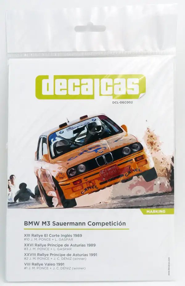 Decalcas BMW M3 E30 2.3 Camel Sauermann Competición Rallye 1:24 Dekorbogen, #DCL-DEC002