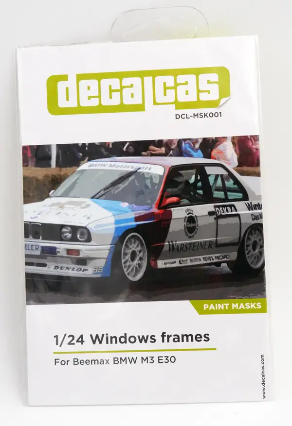 Decalcas BMW M3 E30 Windows Frames 1:24 Maskierbogen, #DCL-MSK001