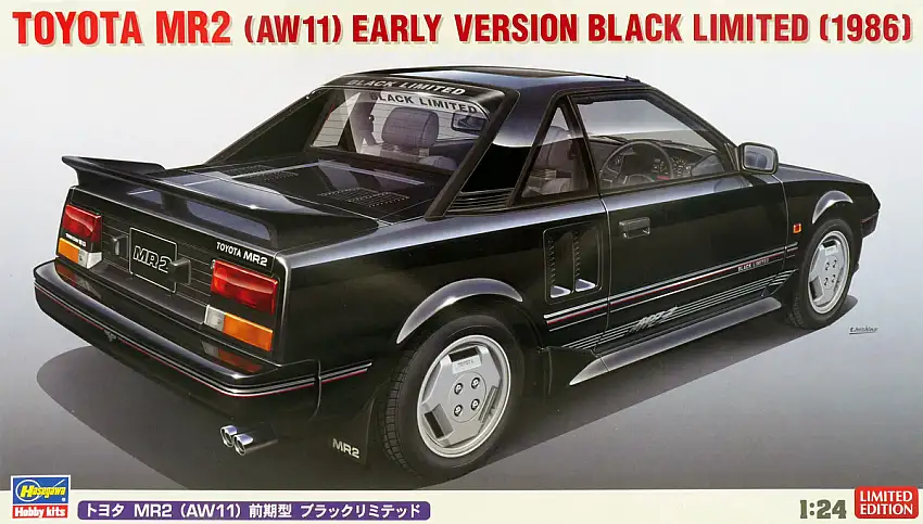 Hasegawa Toyota MR2 (AW11) Early Version Black Limited 1986, #20693