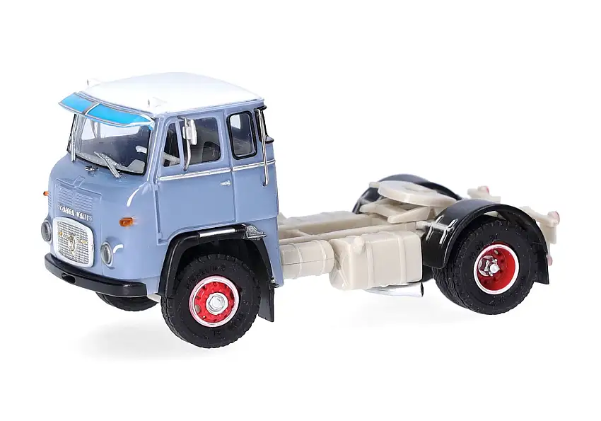 Herpa / Modellbau Schwarz Scania LB 76 Solo-Zugmaschine zweiachsig, taubenblau mit weißem Dach, #87MBS026161