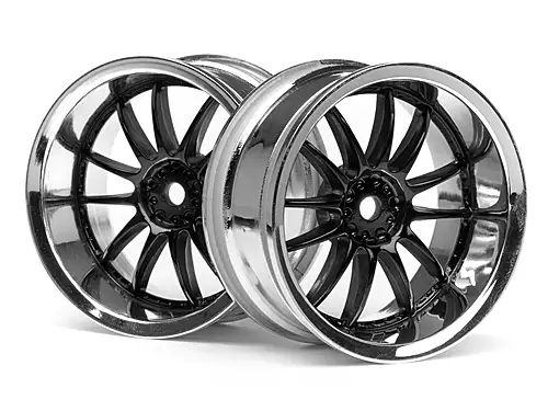 HPI Racing Felgen Work XSA 02C schwarz-chrom 6mm offset #3287