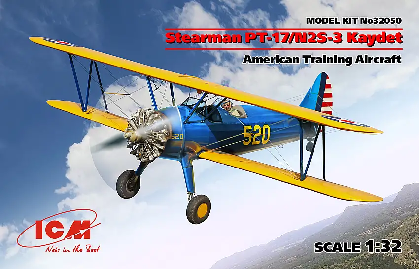 ICM Stearman PT-17/N2S-3 Kaydet American Training Aircraft #32050