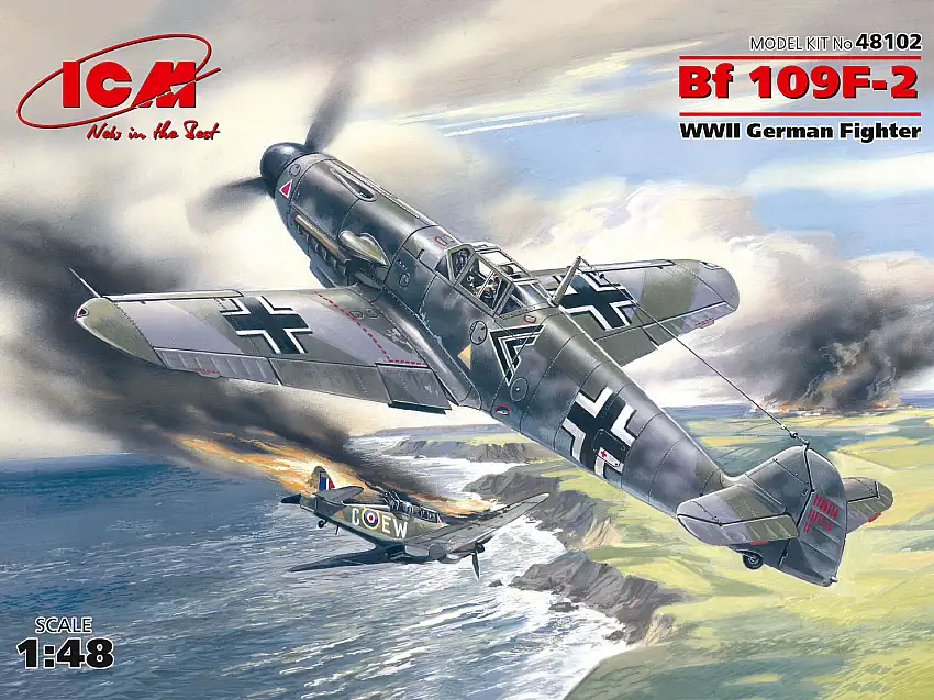ICM Messerschmitt Bf 109F-2 Deutsches Jagdflugzeug WWII, #48102