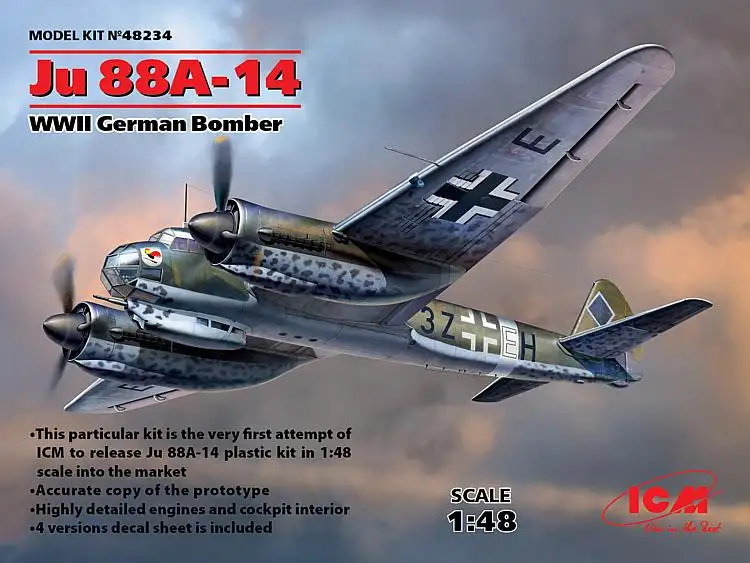 ICM Junkers Ju 88A-14 WWII German Bomber, #48234