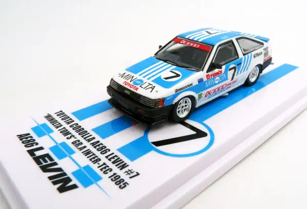INNO64 Toyota Corolla AE86 Levin #7 Minolta Tom´s Gr.A Inter-Tec 1985, #IN64-AE86-TOMS