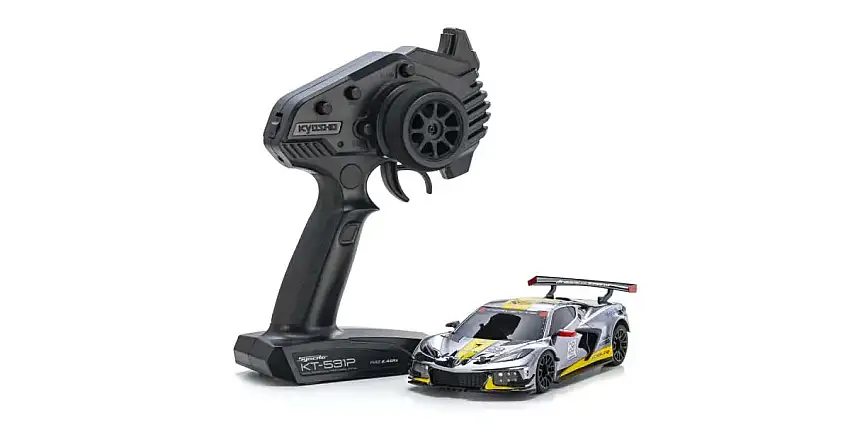Kyosho 1:24 Mini-Z MR-04 Chevrolet Corvette C8.R Chrome 20th Anniversary Edition (W-MM/KT531P - Readyset) #32356CRY
