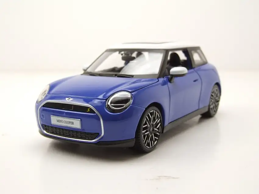 Mini Cooper SE J01 2023 blau weiß Modellauto 1:24 Maisto