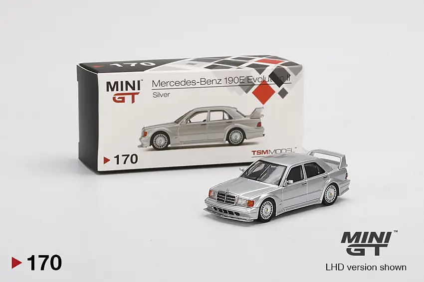Mini GT by TSM Model Mercedes-Benz 190E 2.5-16 Evolution II silber metallic, #MGT00170-L
