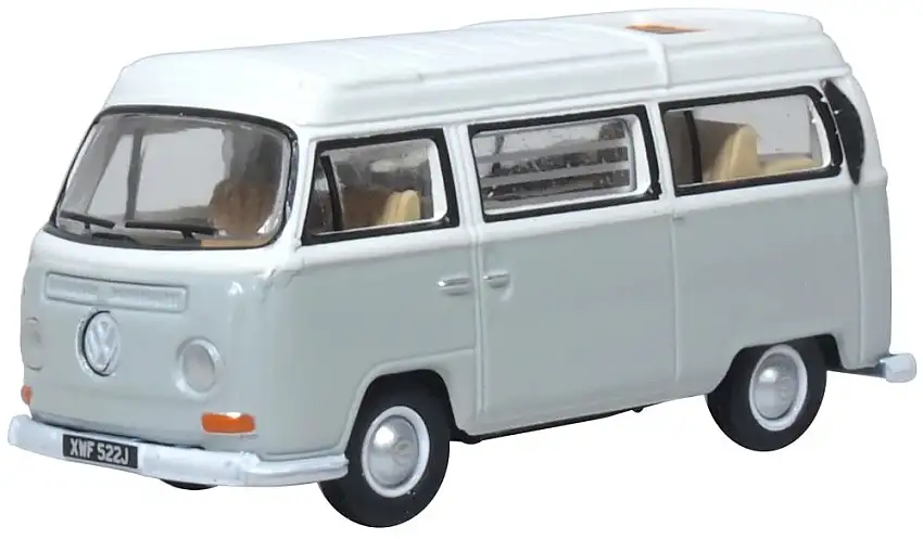 Oxford Volkswagen VW T2 Bus Bay Window Camper Silver grey / white (grau / weiß), #76VW032