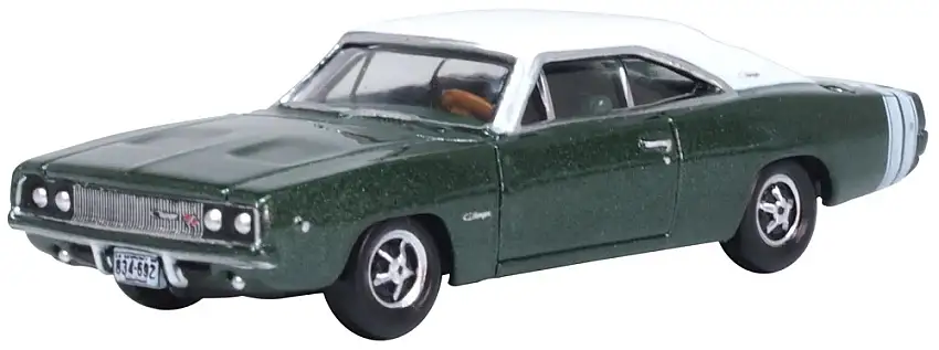 Oxford 1968 Dodge Charger Racing green / white, #87DC68005