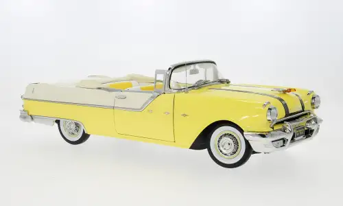 Pontiac Star Chief Open Convertible 1955 weiß gelb Modellauto 1:18 Sun Star