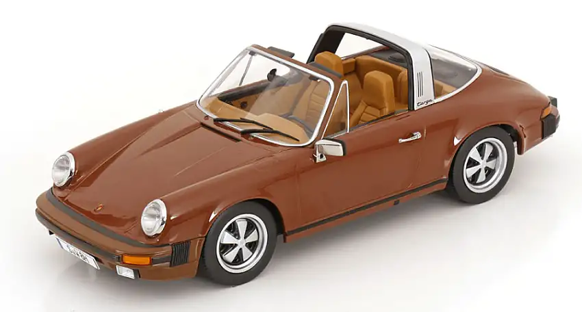 Porsche 911 SC Targa 1975 braun Tatort Stuttgart Modellauto 1:18 KK Scale