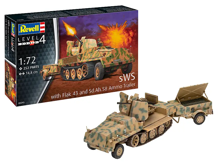 Revell sWS mit 3,7 cm Flak 43 und Sd.Ah.58 Munitionsanhänger #03293