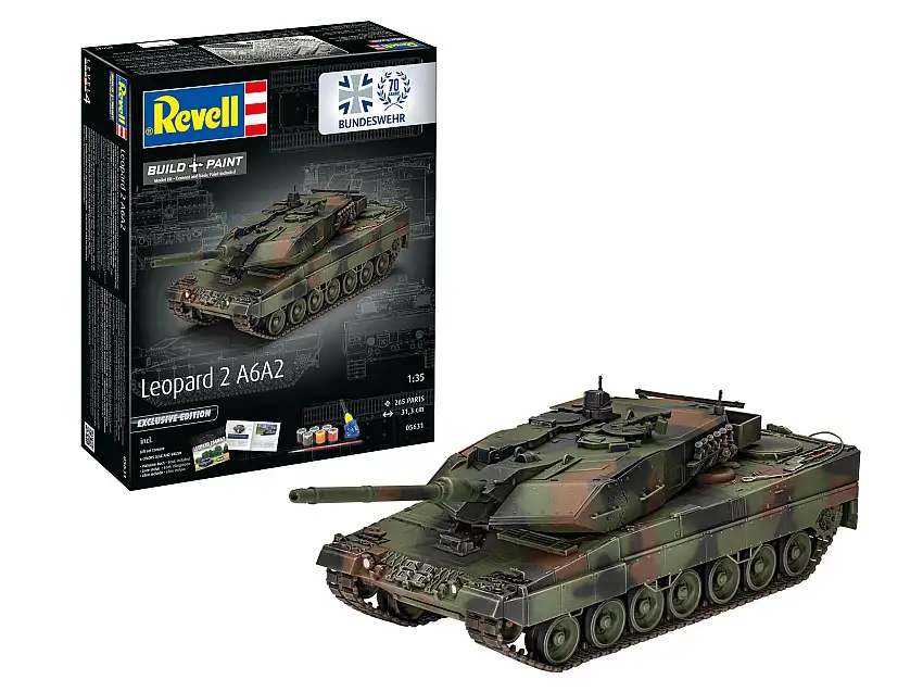 Revell "70 Jahre Bundeswehr" Leopard 2A6MA2 Kampfpanzer exclusive edition Modellbausatz mit Buch #05631