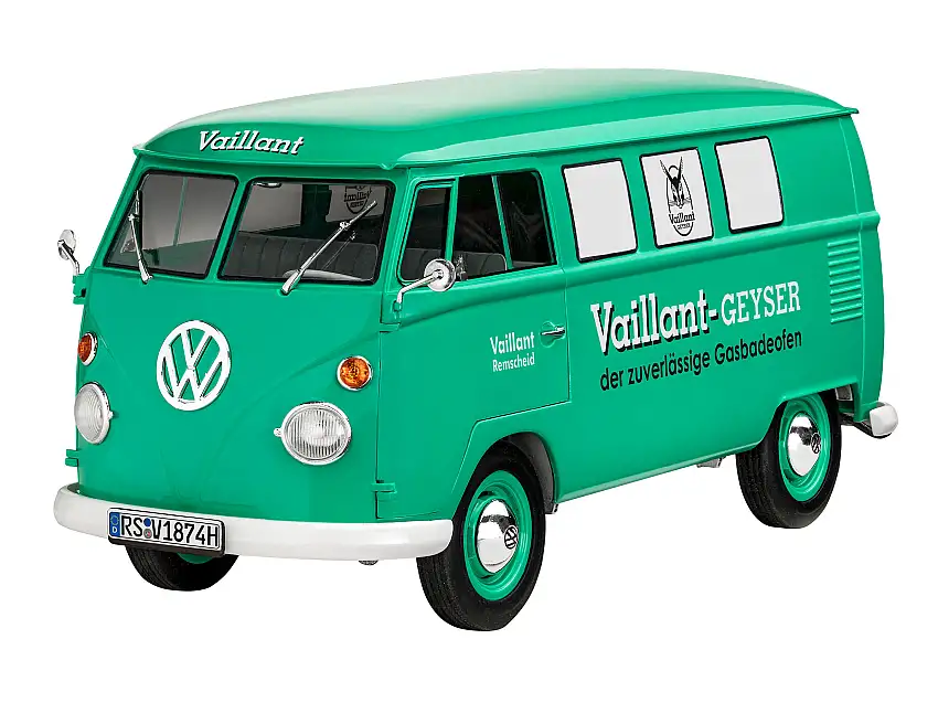 Revell Volkswagen VW T1 Fensterbus "150 Jahre Vaillant / Vaillant-Geyser, der zuverlässige Gasbadeofen", #05648