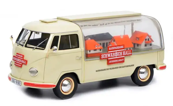 Schuco Edition 1:18 Volkswagen VW T1b Schwäbisch Hall Bausparkasse Werbefahrzeug, #450016200