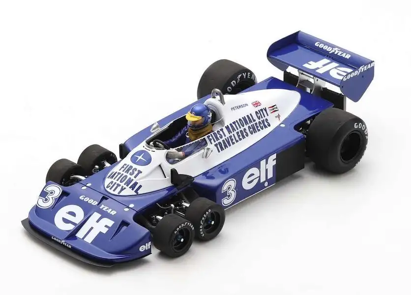 Spark Tyrrell P34 Sixwheeler #3 German GP 1977, Ronnie Peterson, #18S572 (mit Acryl-Vitrine)