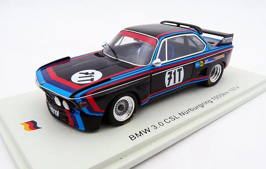 Spark Model / Minimax BMW 3.0 CSL Werkswagen No.71T Stuck / Ickx 1000km Nürburgring 1974, #SG625