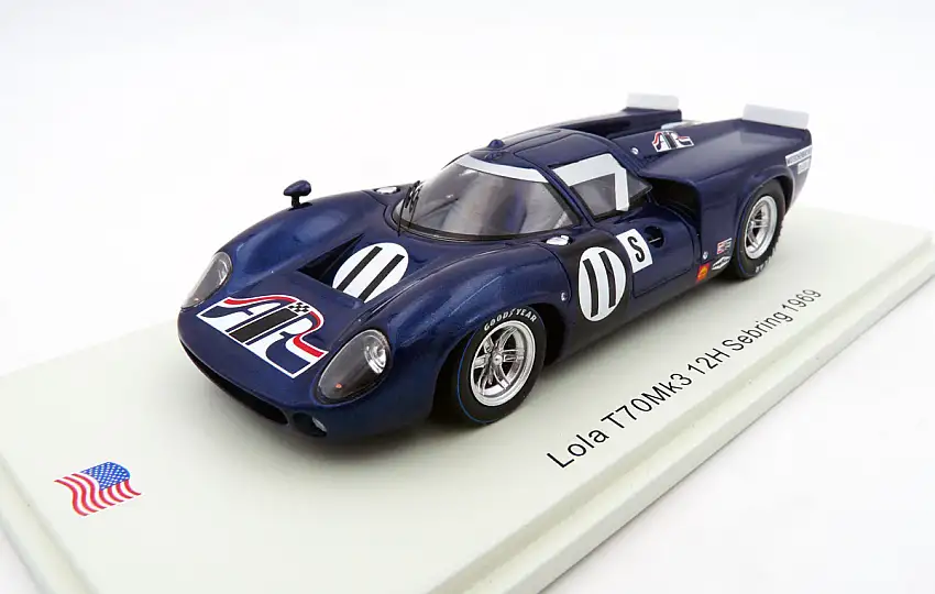 Spark Model / Minimax Lola T70 Mk.III GT Coupé "AIR" #11 Lothar Motschenbacher / Ed Leslie 12h Sebring 1969, #US262