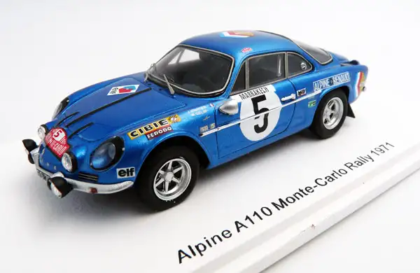 Spark Model / Minimax Renault Alpine A110 #5 Rallye de Monte Carlo 1971 Vinatier / Gelin, #S6107