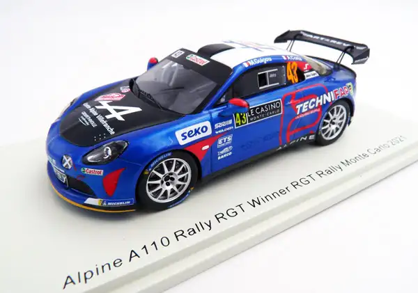 Spark Model / Minimax Renault Alpine A110 Rally RGT #43 Rally Monte Carlo 2021 Guigou/Coria, #S6578