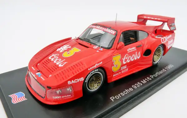 Spark Model / Minimax Porsche 935 M16 (A.I.R.) "Coors" #3 Portland 1980 Jim Busby, #US095