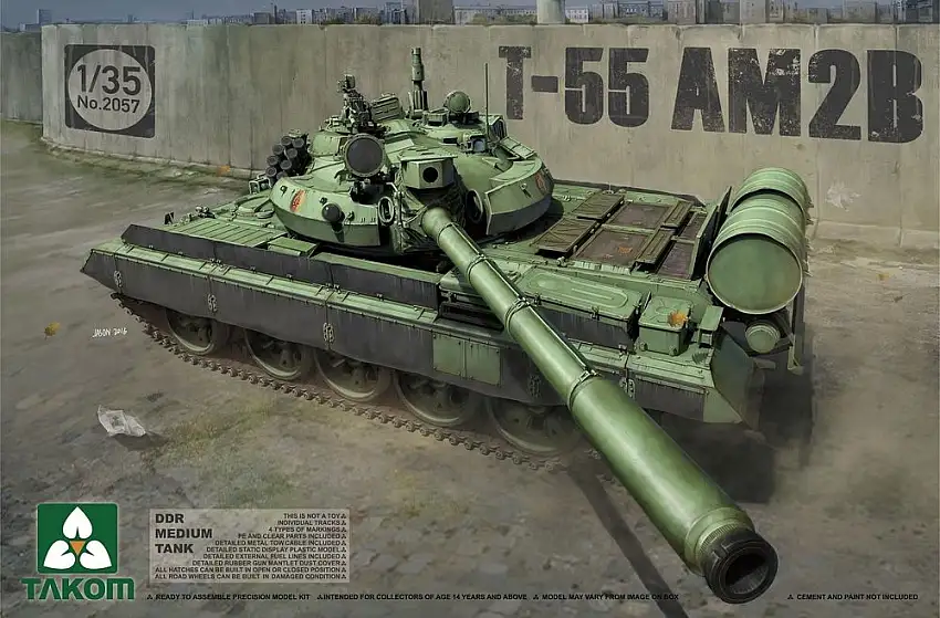Takom T-55 AM2B, mittlerer Kampfpanzer Nationale Volksarmee (NVA) der DDR, #2057