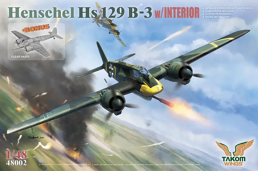 Takom Henschel Hs 129 B-3 w/interior + bonus clear parts #48002