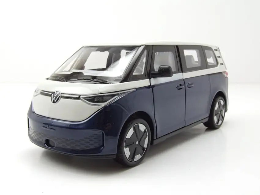 VW ID.BUZZ Bus dunkelblau metallic weiß Modellauto 1:24 Welly