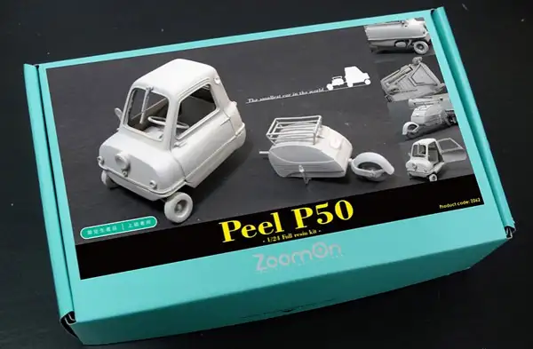 ZoomOn Peel P50 micro car / bubble car (1961 - 1963) mit Einspurhänger, #Z062